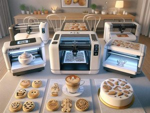 Studi di design caffè che uniscono estetica neo-futuristica e arte stampata del caffè per spazi immersivi