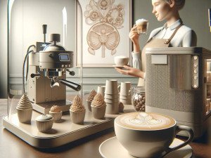 Tech conferences serving logo-printed coffee for brand visibility