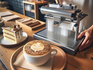 Cafè in abbonamento che introducono latte art stampato a tema con le selezioni di caffè mensili