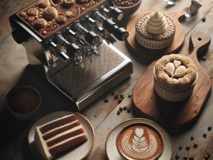 Food trucks drawing crowds with live coffee printing demonstrations