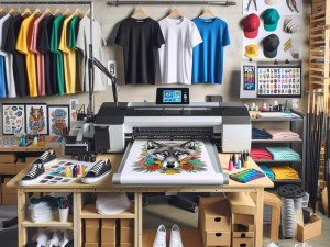 Festival street vendors attracting customers with instant DTG print services