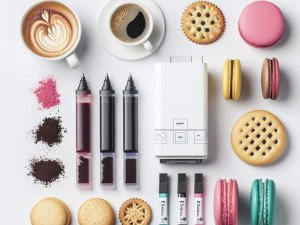 Fashion week backstage lounges offering printed coffee with designer patterns