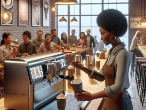 Esplora le opportunità con Evebot EB-Pro Stampante a Caffè Manuale in Metallo e Tazze di Caffè Stampate