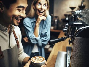 Trasforma il caffè quotidiano in momenti condivisibili con l'arte di una stampante per caffè
