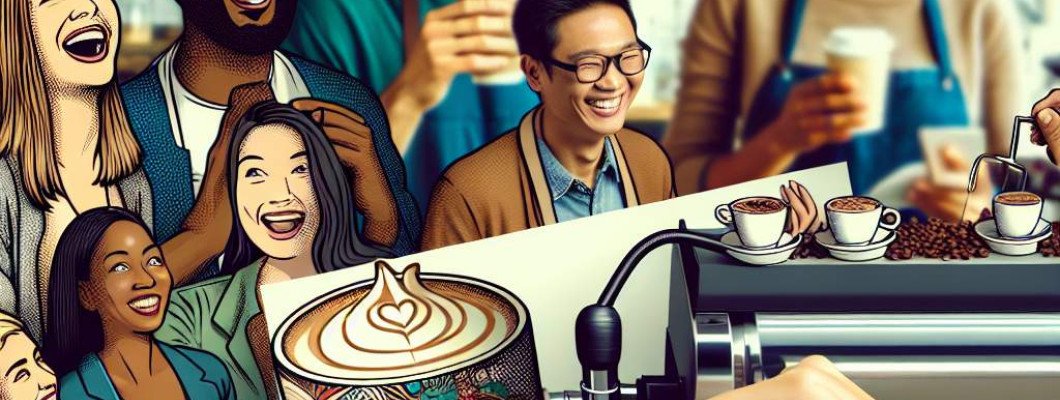 Pop-up caffè e eventi creando momenti virali con stampanti per caffè fornite su richiesta personalizzata.