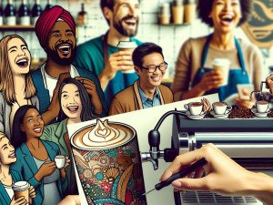 Pop-up caffè e eventi creando momenti virali con stampanti per caffè fornite su richiesta personalizzata.