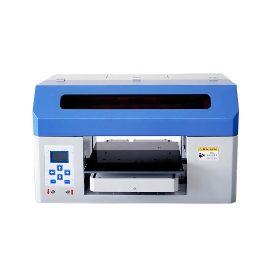 A4 smart UV flatbed printer printing on phone cases, acrylic, and metal surfaces