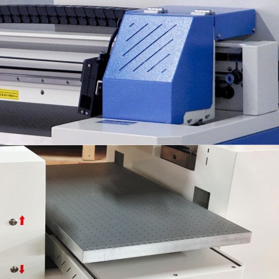 Imprimante UV industrielle à double tête pour l'impression de bouteilles cylindriques et de substrats plats