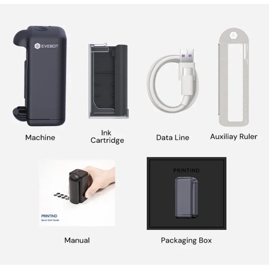 PrintInd Ultra Portable Handheld Inkjet Printer